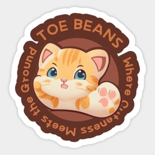 cute kitty with paw Sticker